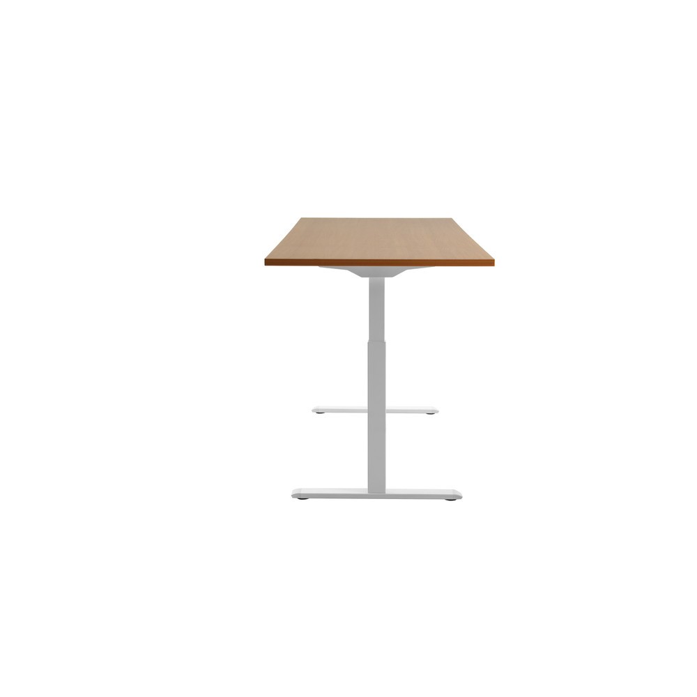 Produktabbildung Nr. 2: Topstar® Elektrisch höhenverstellbarer Schreibtisch E-Table, T-Fuß, BxT 1.800 x 800 mm, Buche/weiß