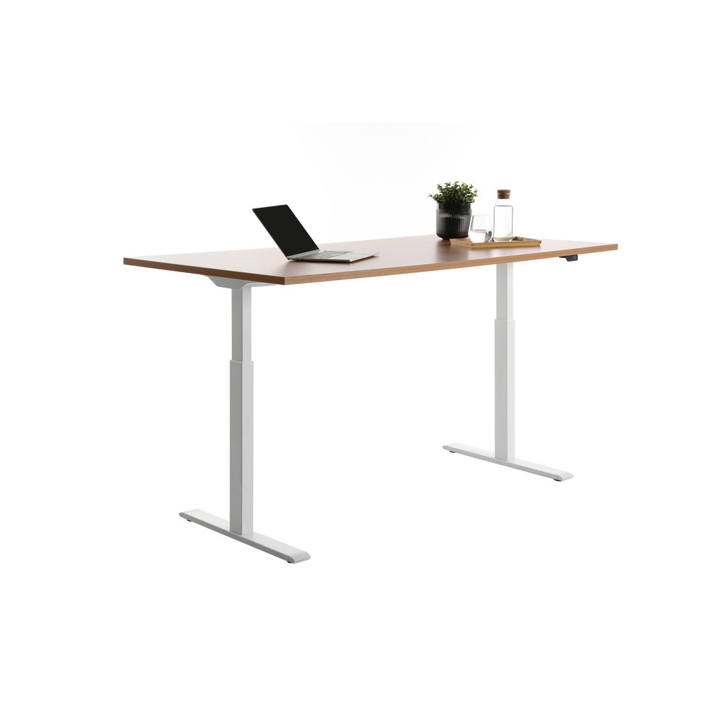 Produktabbildung Nr. 4: Topstar® Elektrisch höhenverstellbarer Schreibtisch E-Table, T-Fuß, BxT 1.800 x 800 mm, Buche/weiß