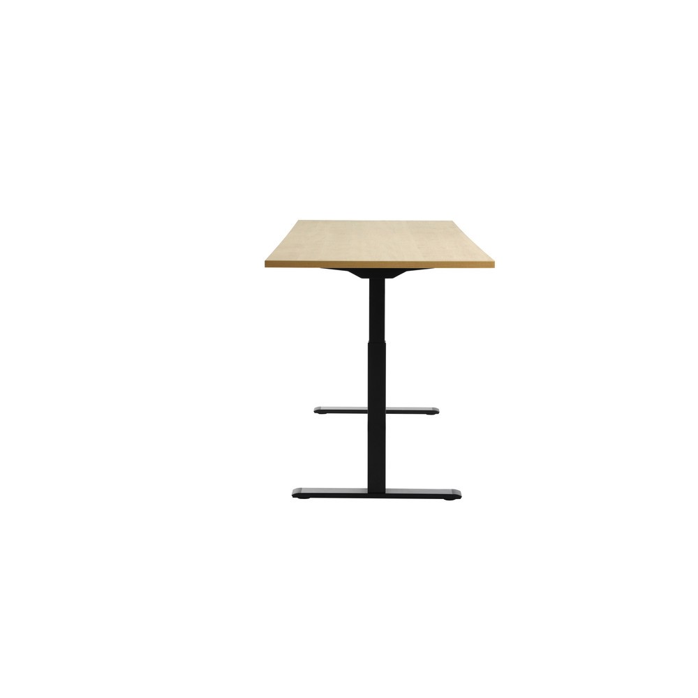 Produktabbildung Nr. 2: Topstar® Elektrisch höhenverstellbarer Schreibtisch E-Table, T-Fuß, BxT 1.800 x 800 mm, Ahorn/schwarz