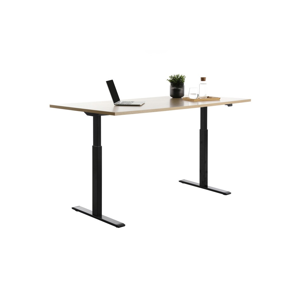 Produktabbildung Nr. 4: Topstar® Elektrisch höhenverstellbarer Schreibtisch E-Table, T-Fuß, BxT 1.800 x 800 mm, Ahorn/schwarz