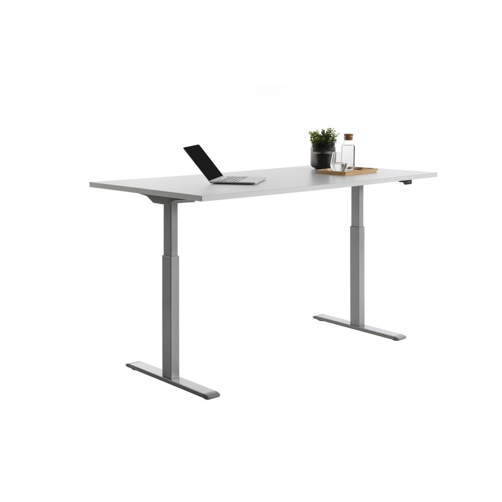 Produktabbildung Nr. 3: Topstar® Elektrisch höhenverstellbarer Schreibtisch E-Table, T-Fuß, BxT 1.800 x 800 mm, grau/lichgrau