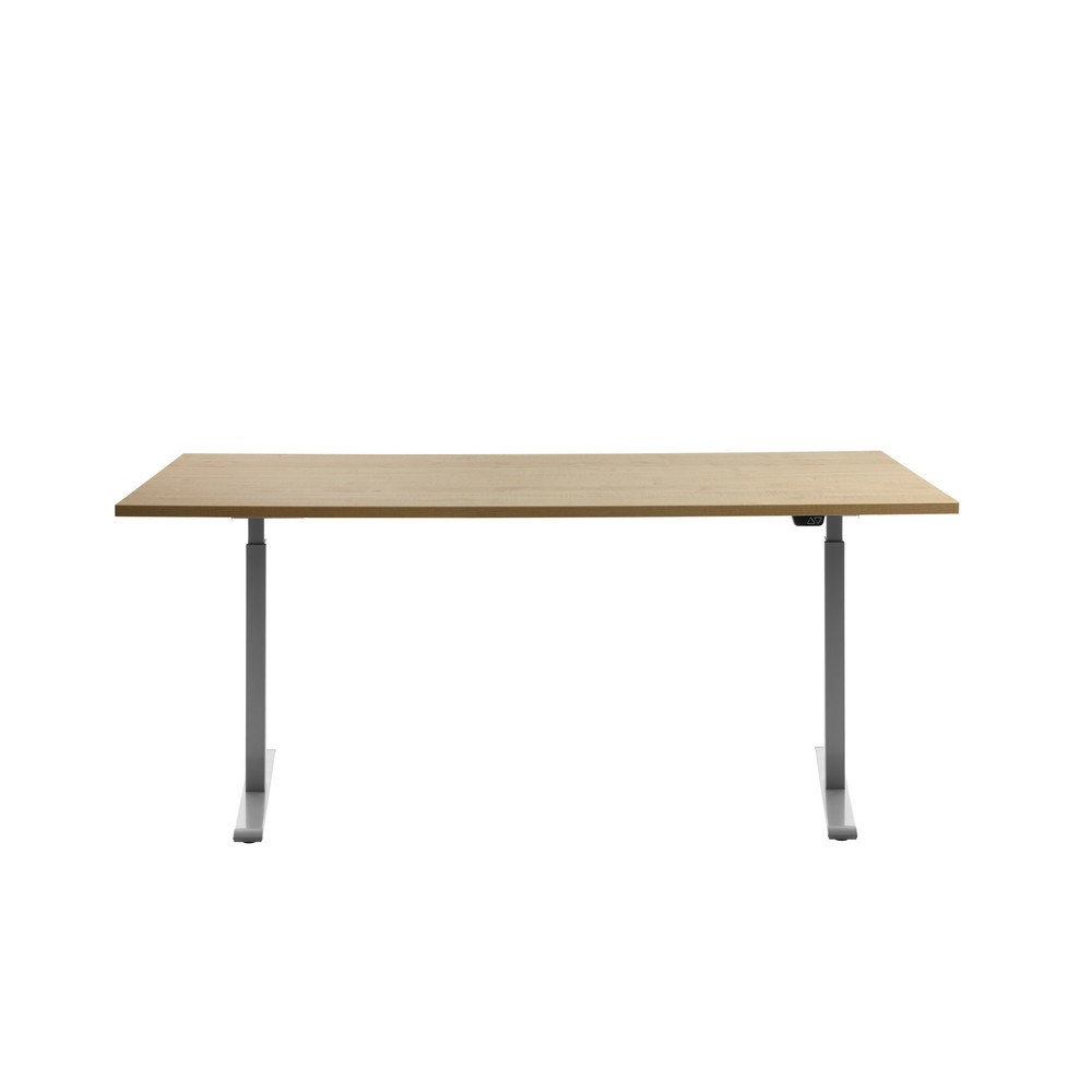 Produktabbildung Nr. 1: Topstar® Elektrisch höhenverstellbarer Schreibtisch E-Table, T-Fuß, BxT 1.800 x 800 mm, Ahorn/lichtgrau
