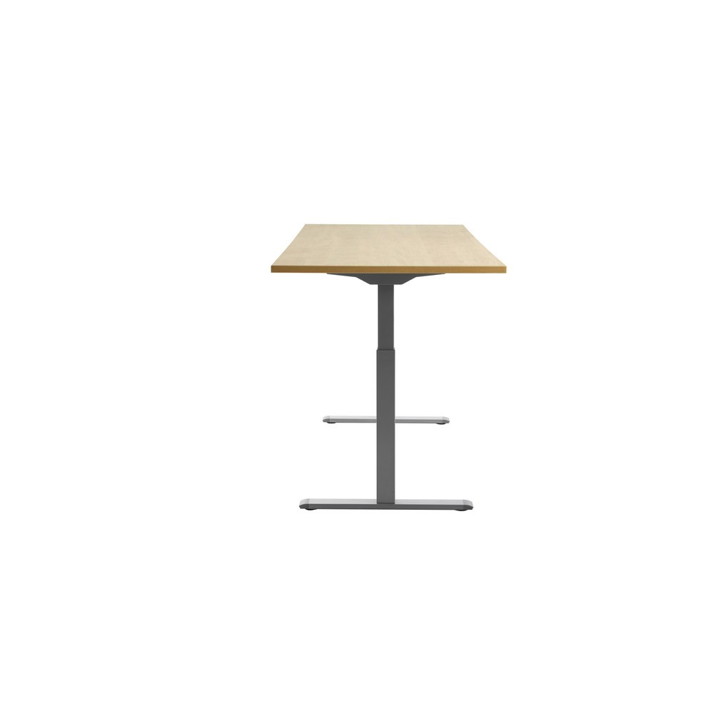 Produktabbildung Nr. 2: Topstar® Elektrisch höhenverstellbarer Schreibtisch E-Table, T-Fuß, BxT 1.800 x 800 mm, Ahorn/lichtgrau