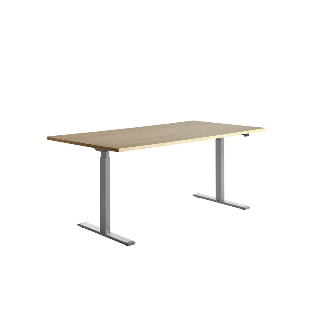 Produktabbildung Nr. 3: Topstar® Elektrisch höhenverstellbarer Schreibtisch E-Table, T-Fuß, BxT 1.800 x 800 mm, Ahorn/lichtgrau