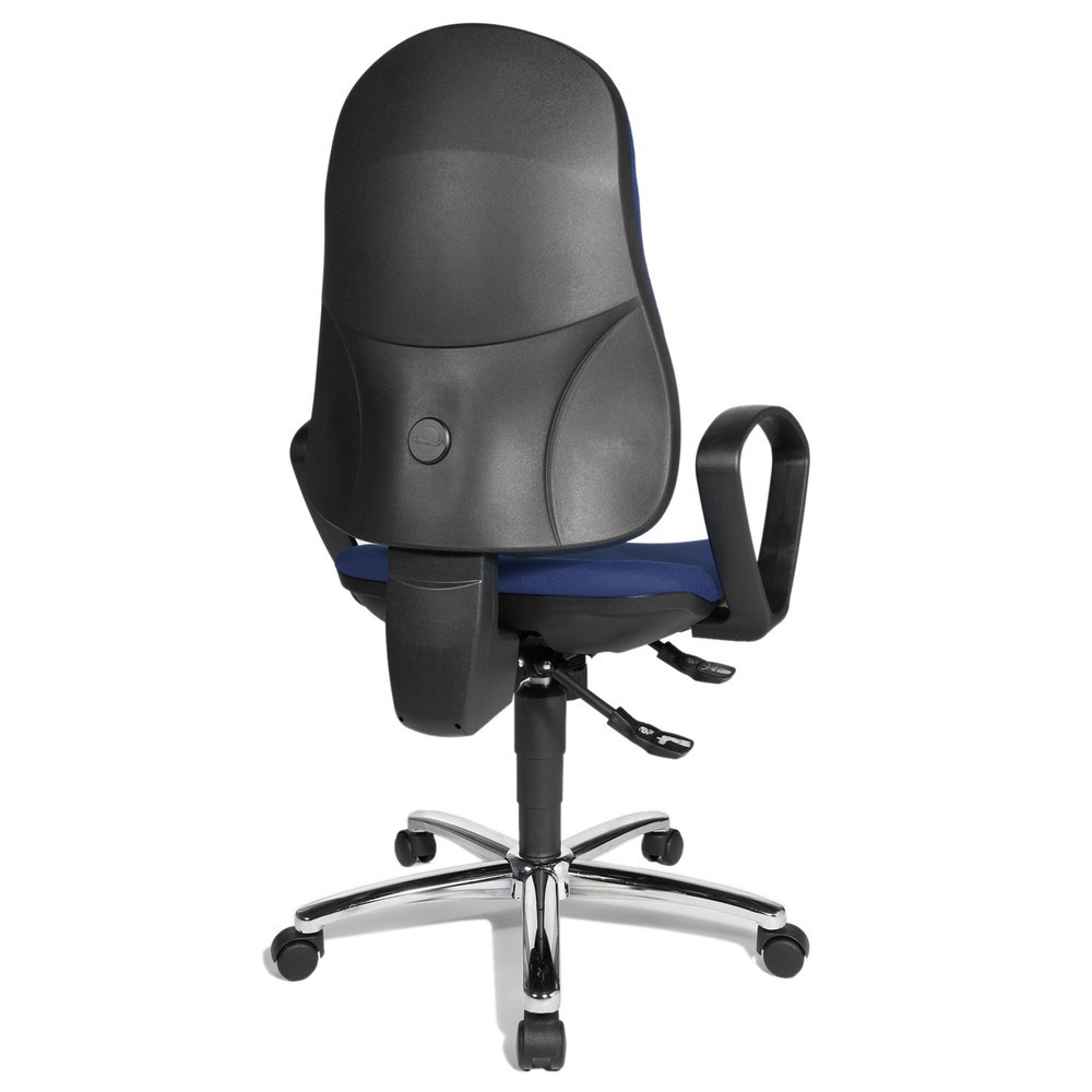 Termékkép száma 4: Topstar® Syncro-Steel II irodai forgószék, párnázott háttámla, kék