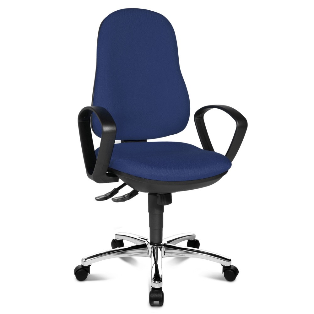 Termékkép száma 6: Topstar® Syncro-Steel II irodai forgószék, párnázott háttámla, kék