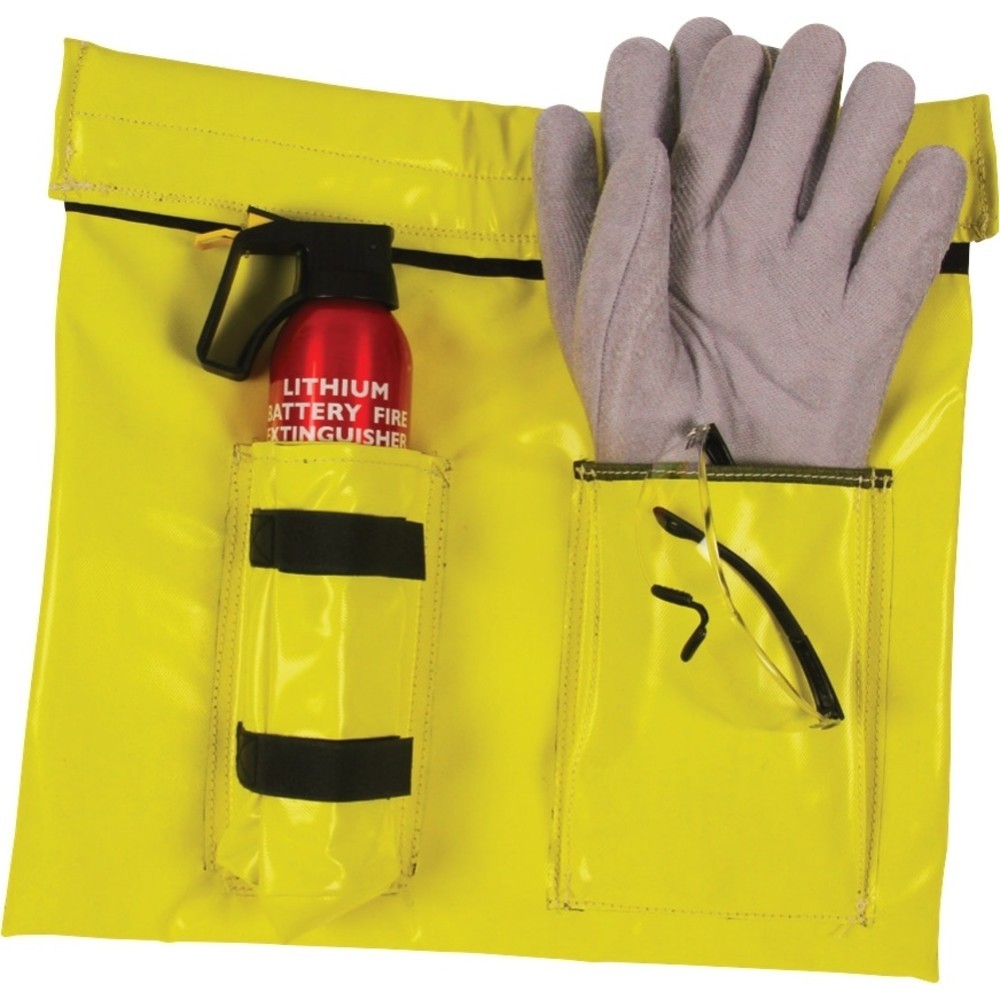 Zdjęcie produktu: Torba transportowo-gaśnicza RathoLith® Zestaw ratunkowy S, rękawice ochronne, okulary ochronne oraz gaśnica 0,5 l