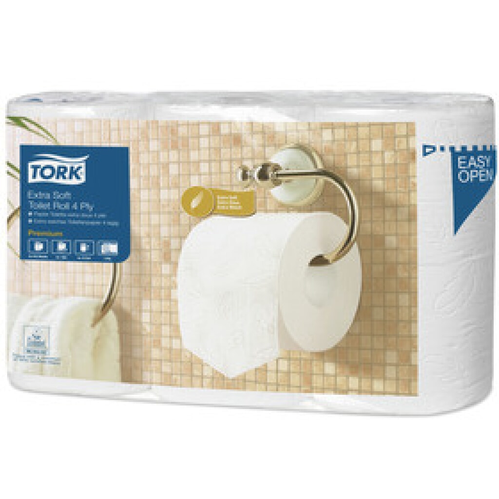 TORK® 110405 extra weiches Kleinrollen Toilettenpapier, 1 VE = 42 Rollen Produktabbildung: TORK® 110405 extra weiches Kleinrollen Toilettenpapier, 1 VE = 42 Rollen
