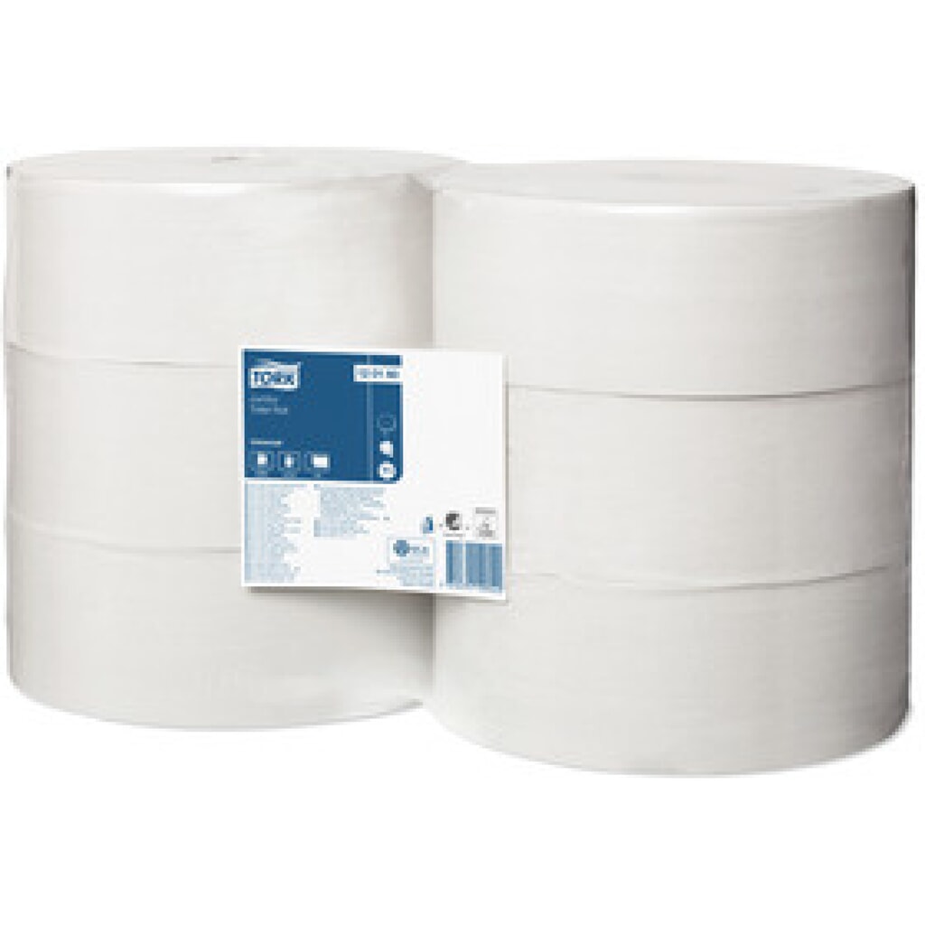 TORK® 120160 Jumbo-Toilettenpapier 1-lagig , 1 VE = 6 Rollen Produktabbildung: TORK® 120160 Jumbo-Toilettenpapier 1-lagig , 1 VE = 6 Rollen