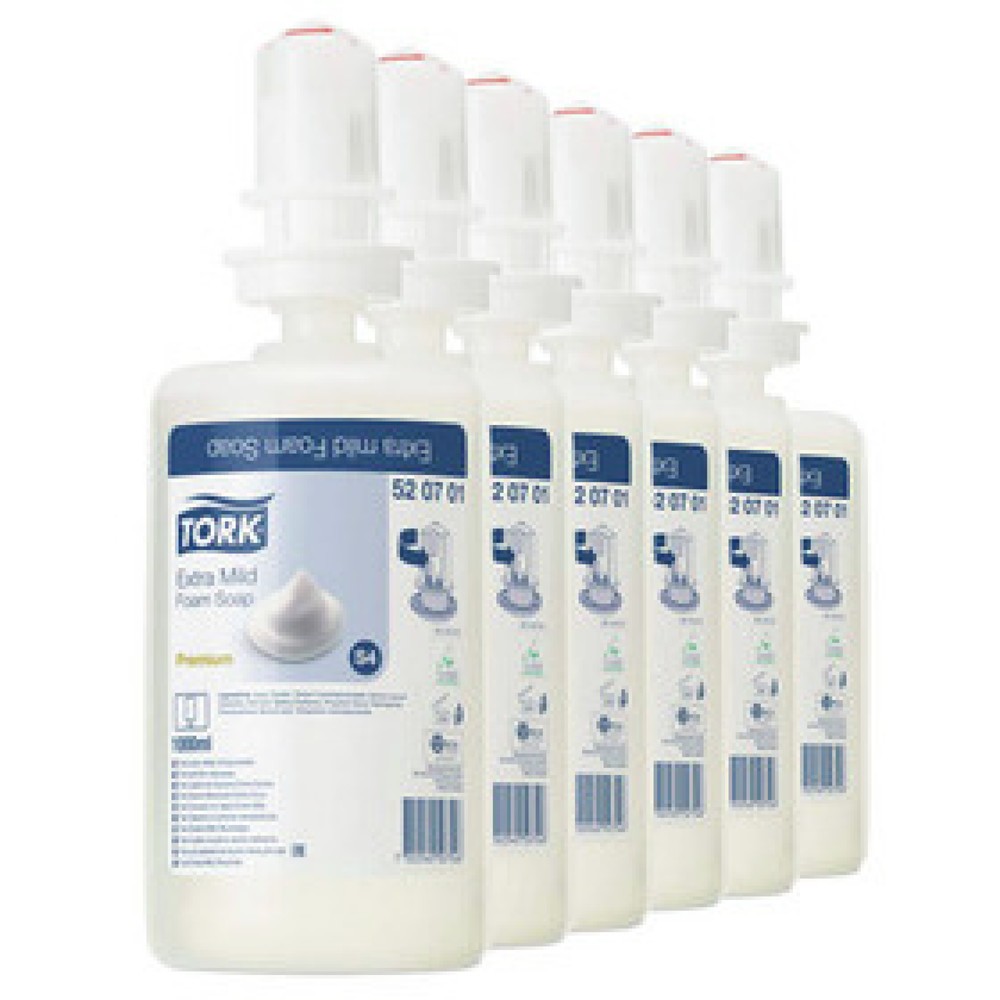 Produktabbildung: TORK® 520701 extra milde Schaumseife, 1 VE = 6 Stück à 1000 ml