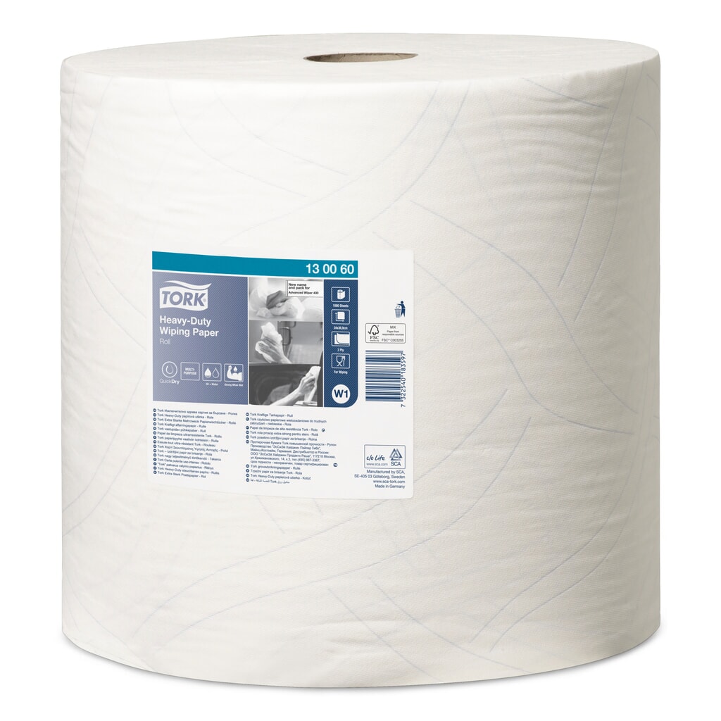 TORK® Wischtücher Extra Stark, HxB 340 x 370 mm, 1 Rolle, weiß Produktabbildung: TORK® Wischtücher Extra Stark, HxB 340 x 370 mm, 1 Rolle, weiß