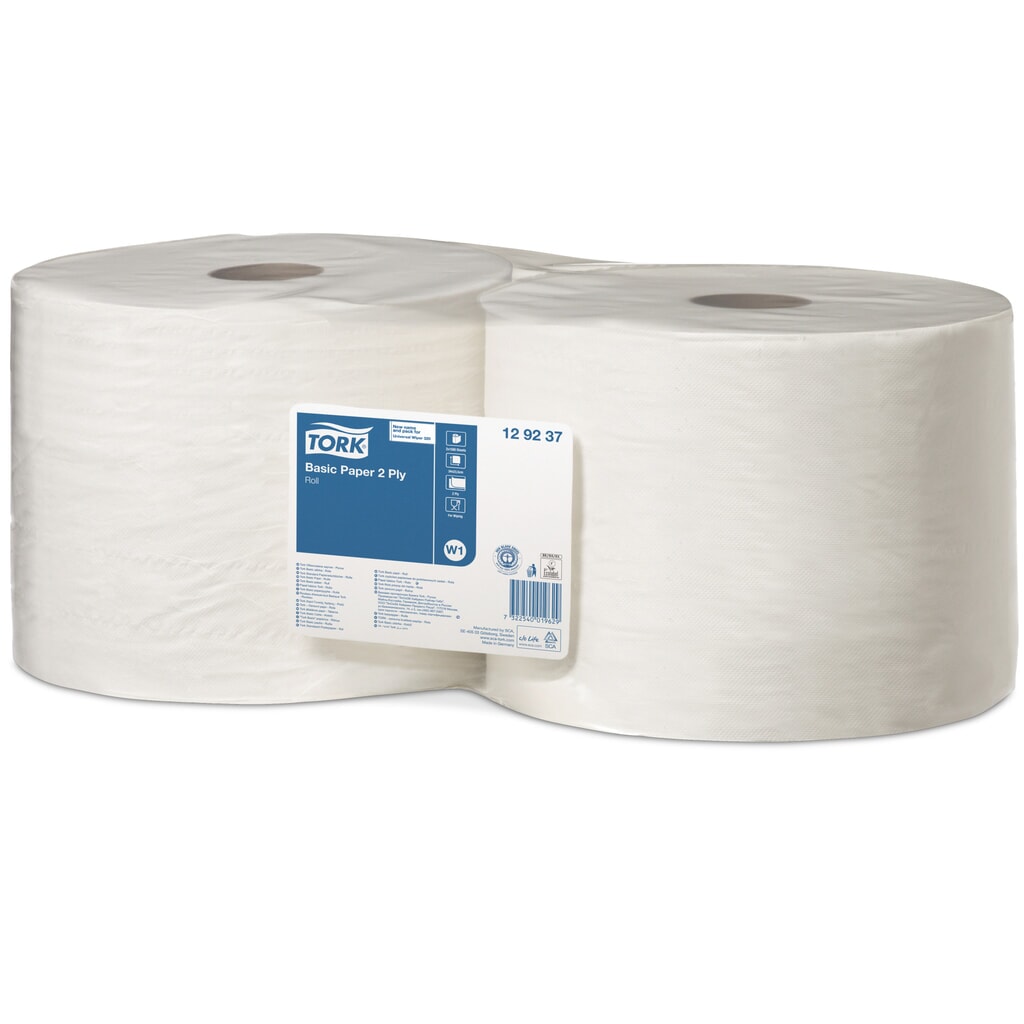 TORK® Wischtücher Standard, HxB 340 x 235 mm, 2 Rollen, weiß Produktabbildung: TORK® Wischtücher Standard, HxB 340 x 235 mm, 2 Rollen, weiß