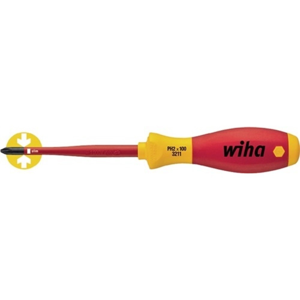 Illustration du produit: Tournevis 3211 slimFix taille PH 1 longueur des lames 80 mm VDE isolé WIHA
