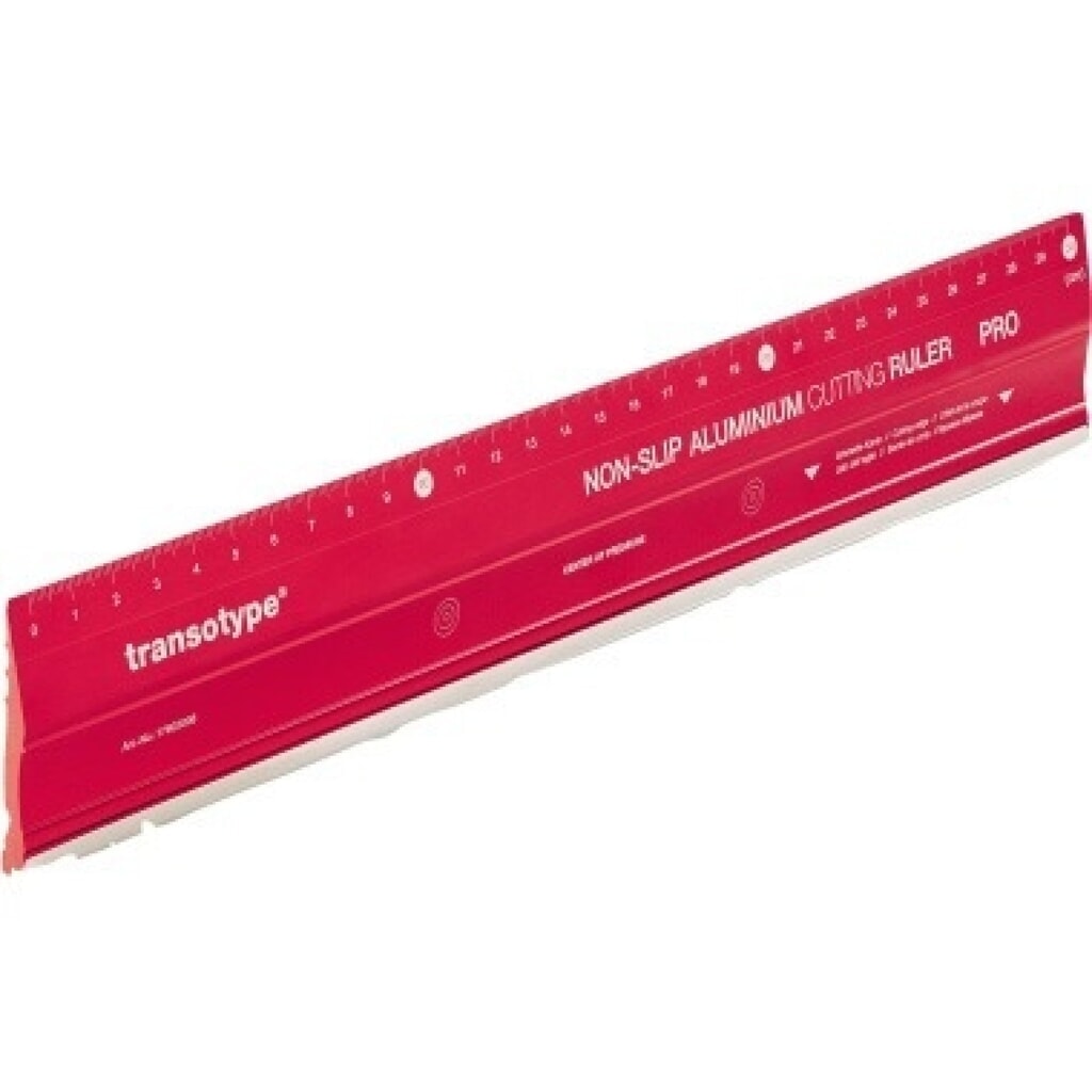transotype Schneidelineal PRO 17803006 30x5cm Aluminium rot Produktabbildung Nr. 1: transotype Schneidelineal PRO 17803006 30x5cm Aluminium rot