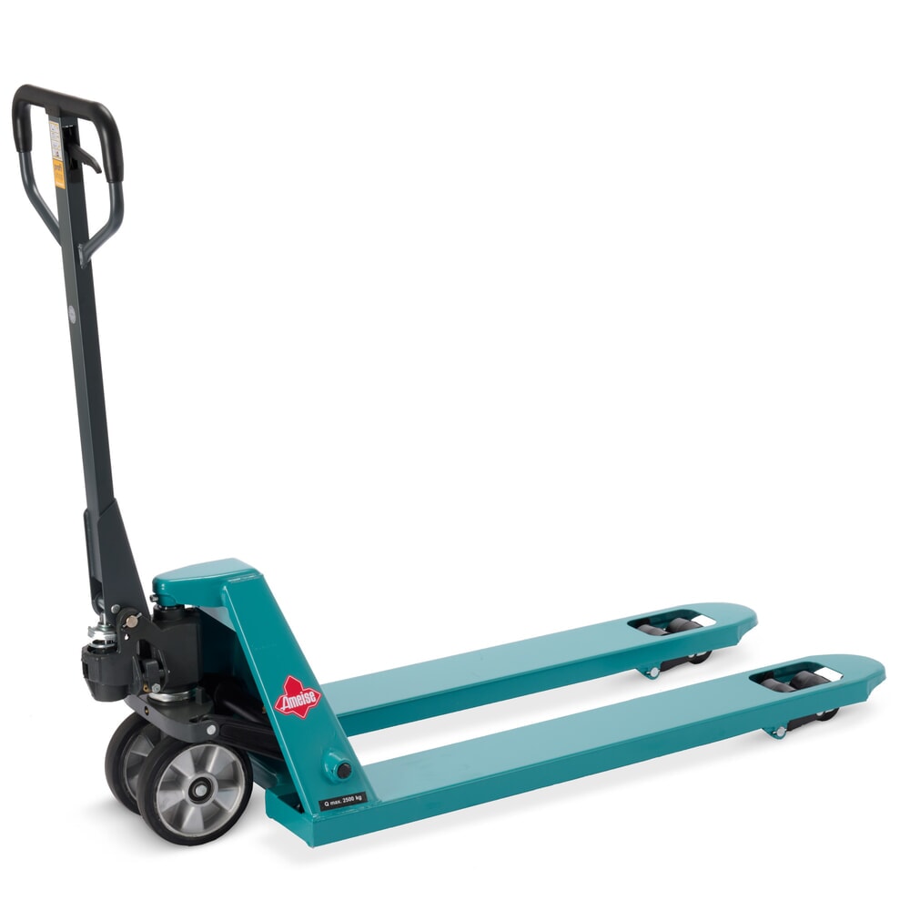 Imagen del producto: Transpaleta manual Ameise® PTM 2.5, con elevación rápida manual, capacidad de carga 2.500 kg, longitud de horquilla 1.150 mm, caucho/poliuretano, rodillos en tándem
