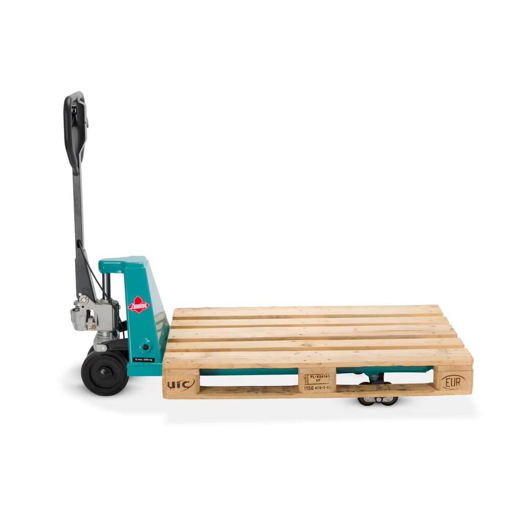 Número de imagen del producto 5: Transpaleta manual Ameise® PTM 2.5, con freno manual, capacidad de carga 2.500 kg, longitud de horquilla 1.150 mm, caucho/poliuretano, rodillos en tándem