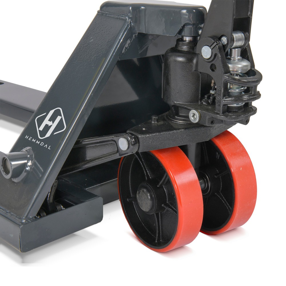 Número de imagen del producto 3: Transpaleta manual HEMMDAL PTM 2.0, capacidad de carga 2.000 kg, longitud de horquilla 1.150 mm, poliuretano, rodillos en tándem