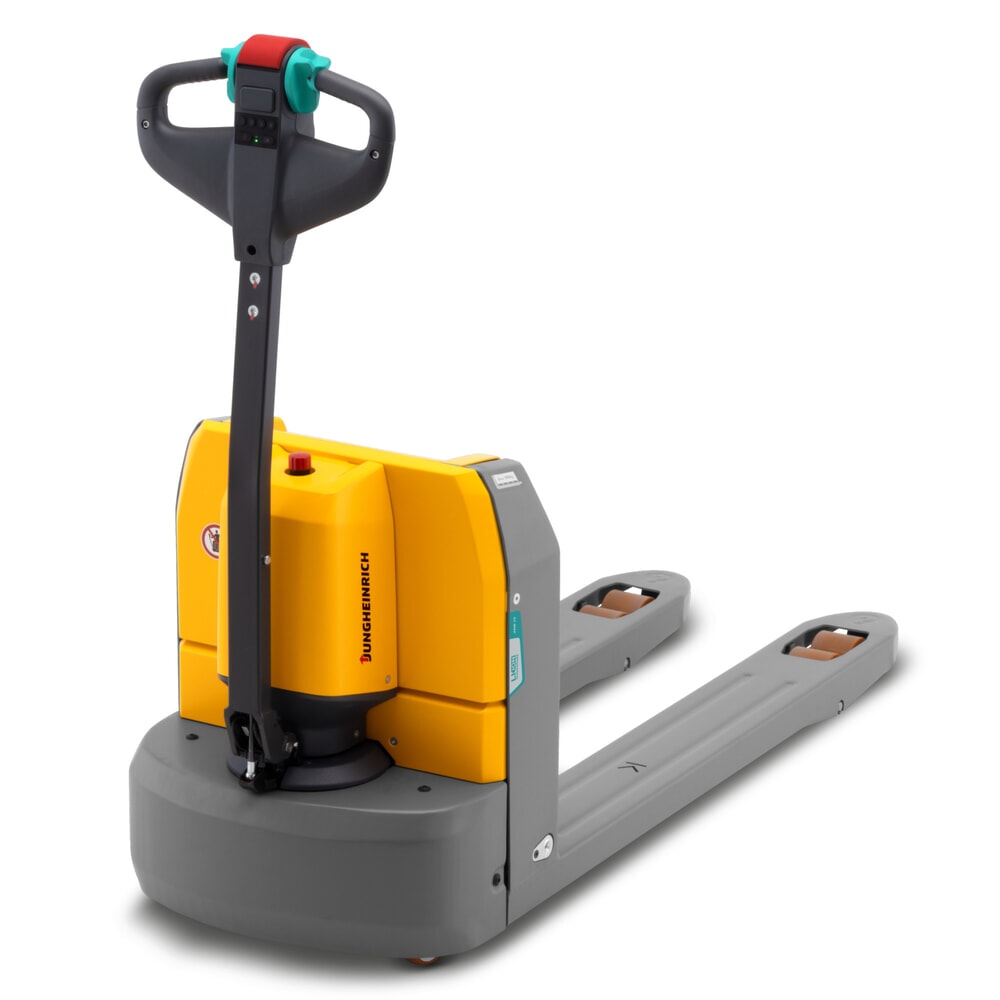 Illustration du produit: Transpalette électrique Jungheinrich AME 15, capacité de charge 1 500 kg, longueur de fourche 1 150 mm, galets tandem