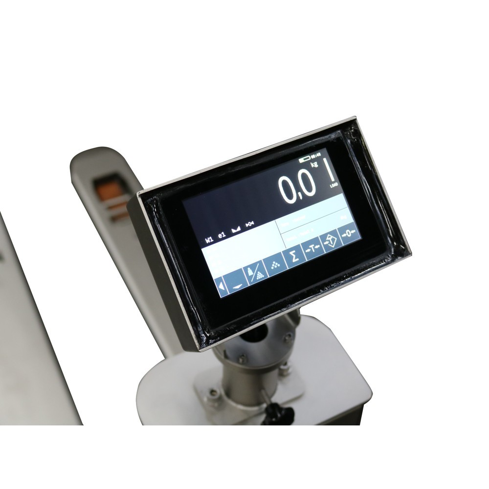 N° de l'image du produit 2 : Ravas Transpalette en acier inoxydable avec balance INOX PRO avec affichage tactile multi-plages, capacité de charge 2 000 kg, longueur des fourches 1 150 mm, polyamide, galets tandem
