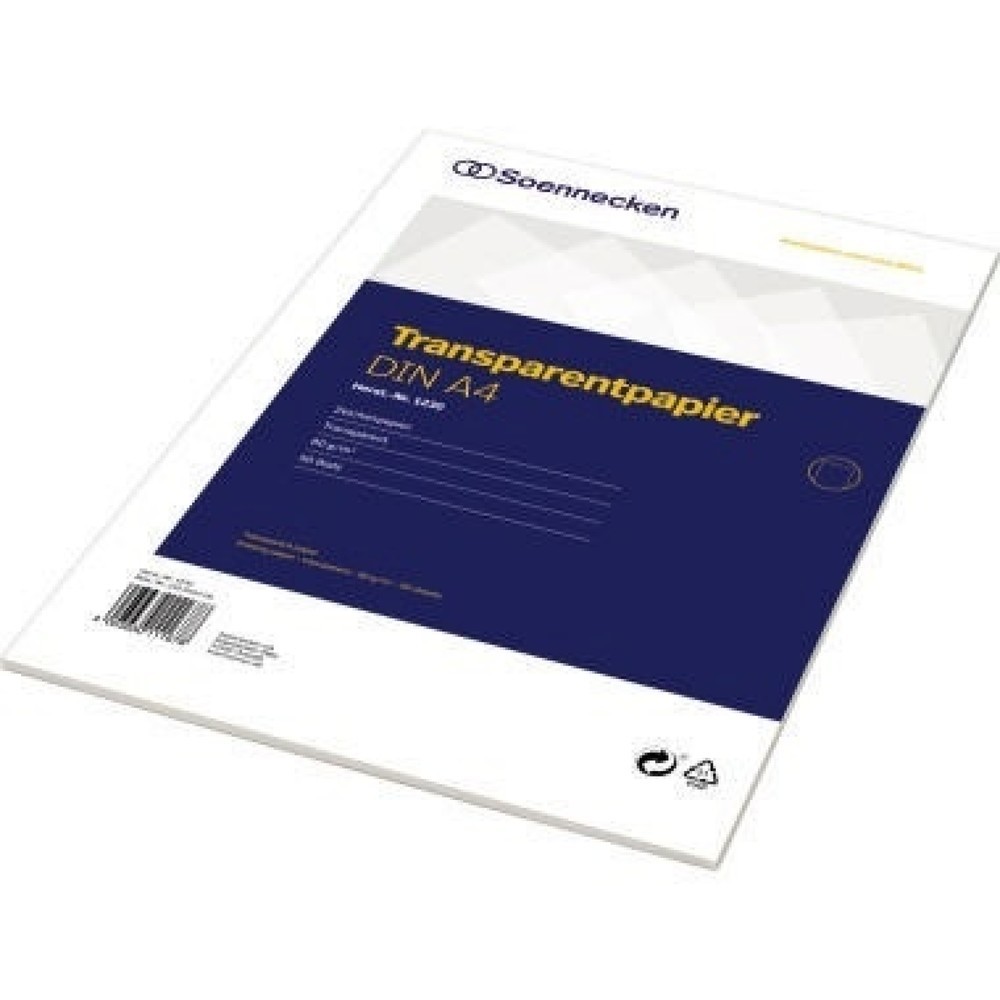Produktabbildung: Soennecken Transparentpapier 1230 DIN A4 80g 50Blatt