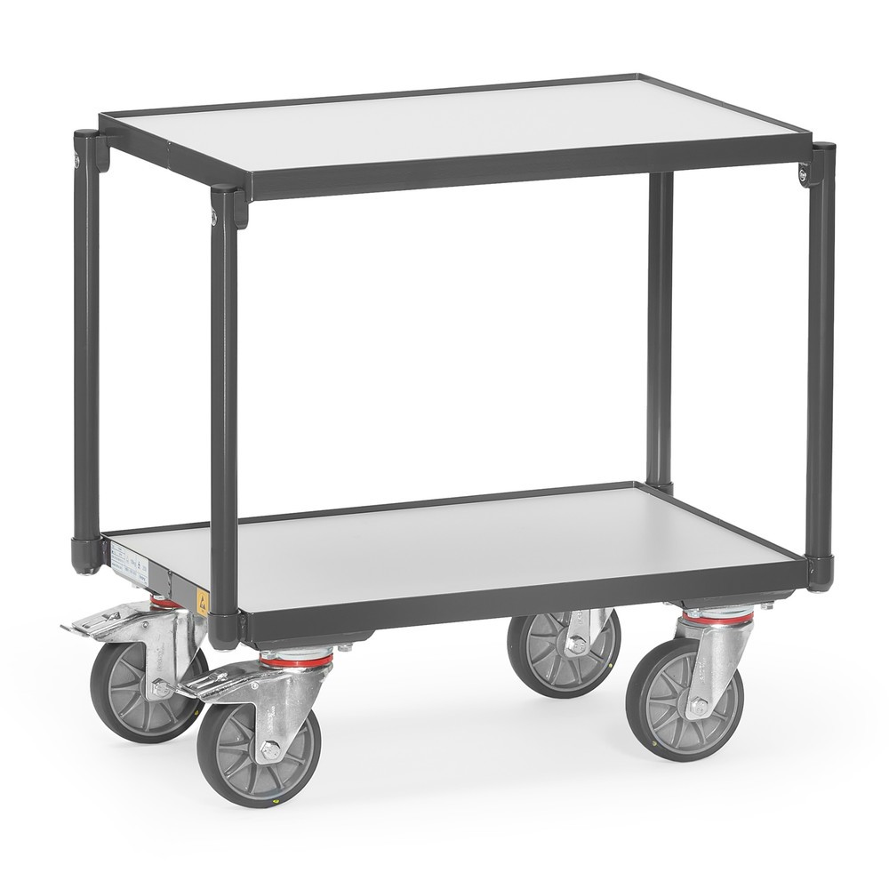 Zdjęcie produktu nr 1: Transporter na kółkach do pojemników Euro ESD fetra®, udźwig 250 kg, 2 powierzchnie ładunkowe o wymiarach 405 × 605 mm