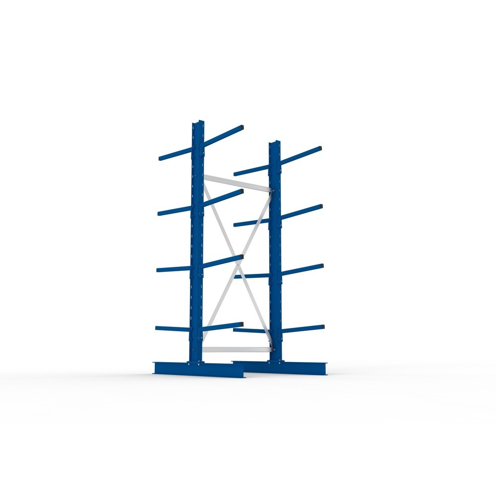 N° de l'image du produit 3 : Module de base de rayonnage cantilever META, double accès, capacité de charge par bras 140 kg, H x l x P 2 500 x 1 094 x 1 420 mm