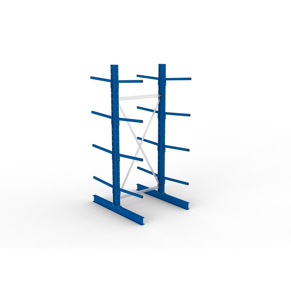 N° de l'image du produit 4 : Module de base de rayonnage cantilever META, double accès, capacité de charge par bras 140 kg, H x l x P 2 500 x 1 094 x 1 420 mm