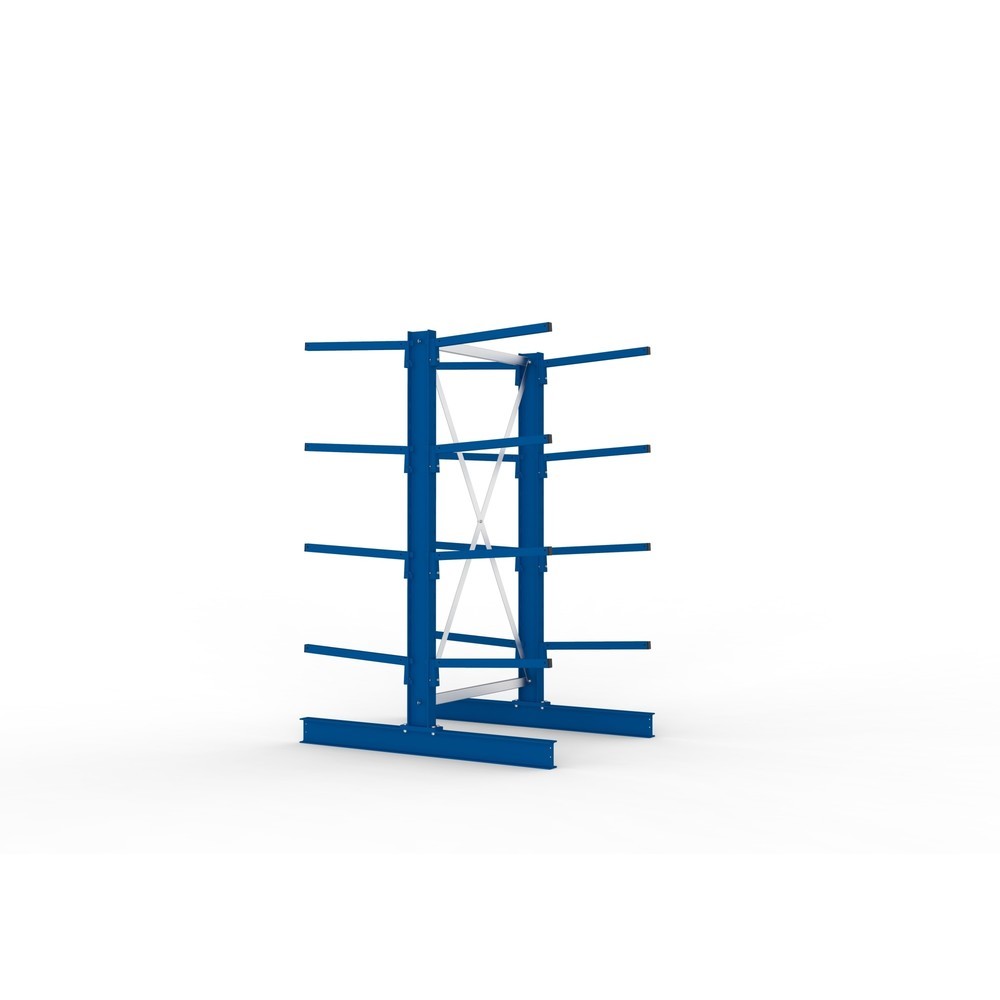 N° de l'image du produit 2 : Module de base de rayonnage cantilever META, double accès, capacité de charge par bras 140 kg, H x l x P 2 000 x 1 094 x 1 420 mm