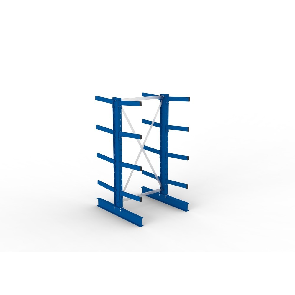 N° de l'image du produit 2 : Module de base de rayonnage cantilever META, double accès, capacité de charge par bras 430 kg, H x l x P 2 000 x 1 103 x 1 240 mm
