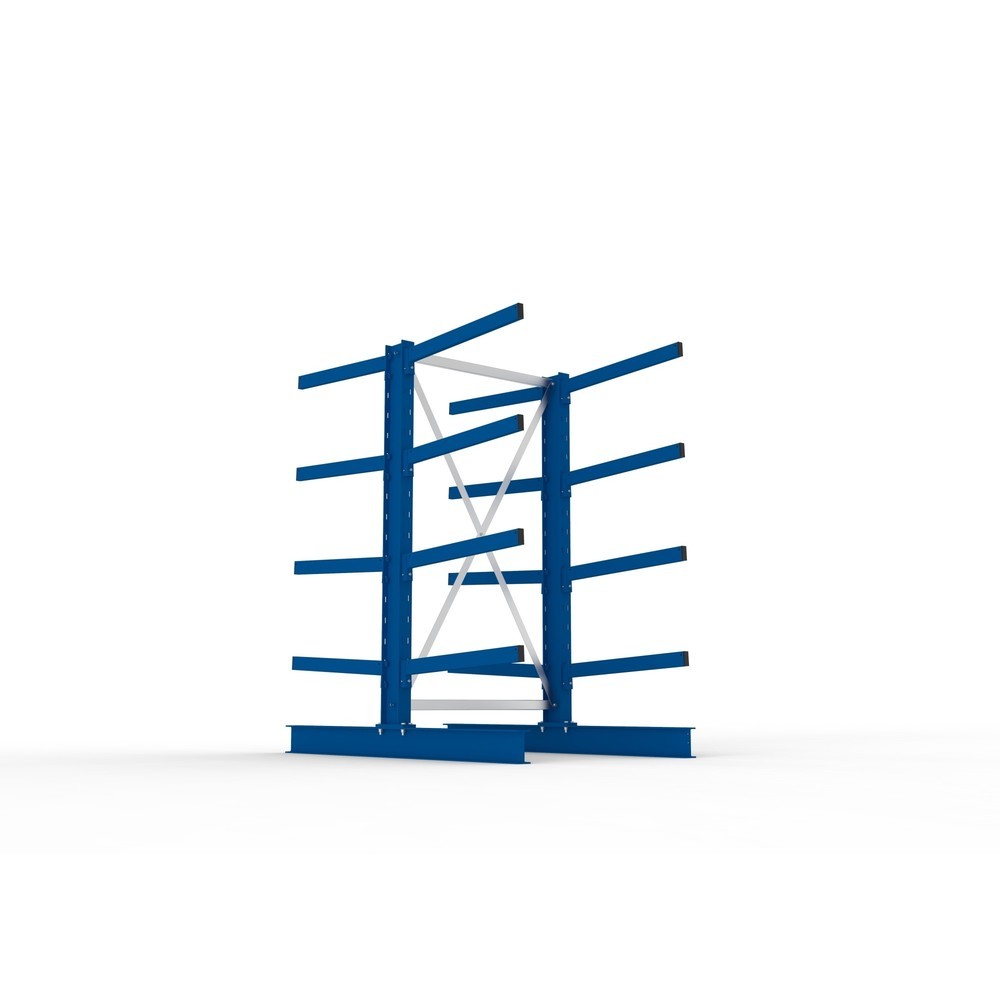 N° de l'image du produit 3 : Module de base de rayonnage cantilever META, double accès, capacité de charge par bras 250 kg, H x l x P 2 000 x 1 103 x 1 840 mm