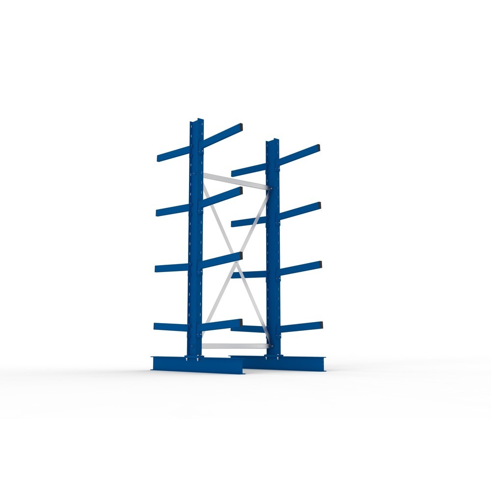 N° de l'image du produit 3 : Module de base de rayonnage cantilever META, double accès, capacité de charge par bras 355 kg, H x l x P 2 500 x 1 103 x 1 440 mm