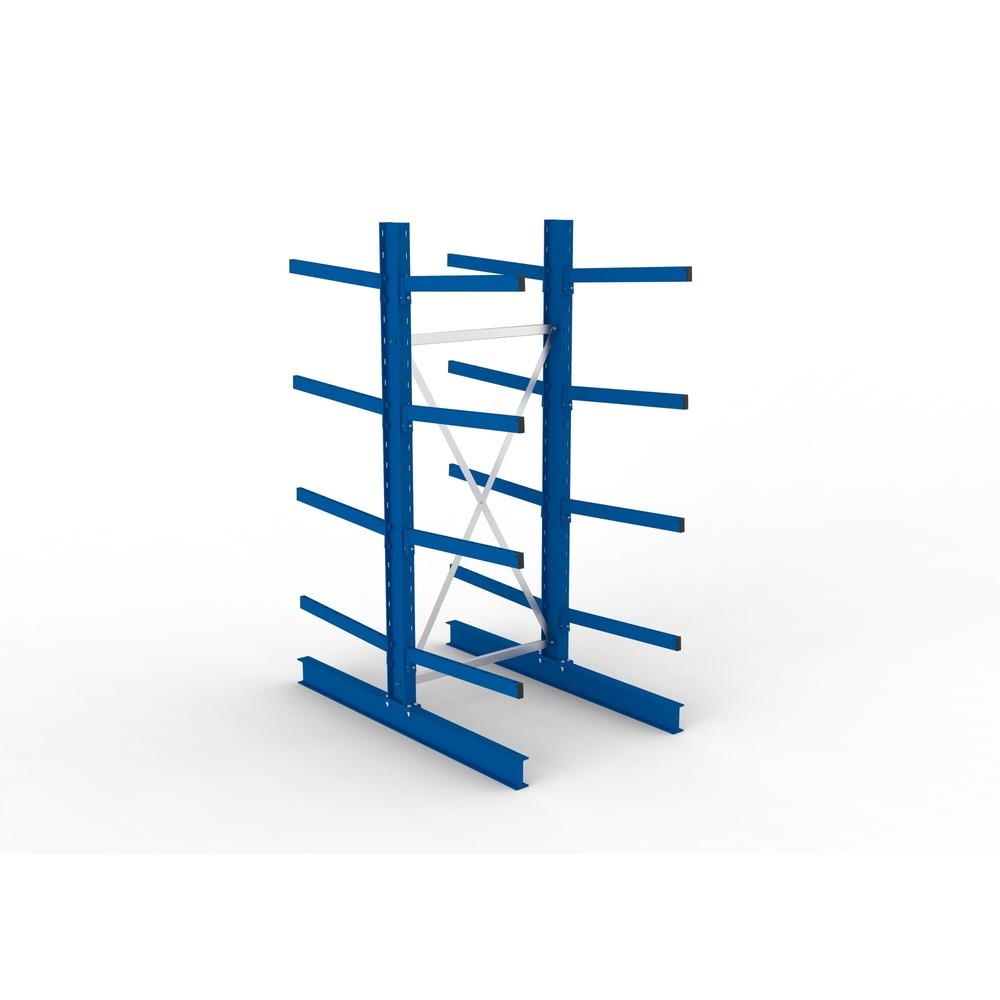 N° de l'image du produit 2 : Module de base de rayonnage cantilever META, double accès, capacité de charge par bras 250 kg, H x l x P 2 500 x 1 103 x 1 840 mm