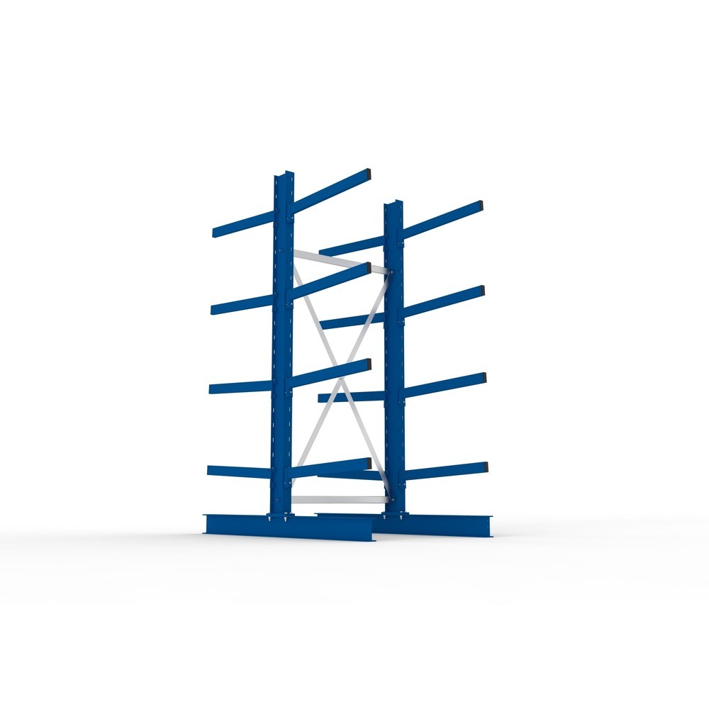 N° de l'image du produit 3 : Module de base de rayonnage cantilever META, double accès, capacité de charge par bras 250 kg, H x l x P 2 500 x 1 103 x 1 840 mm