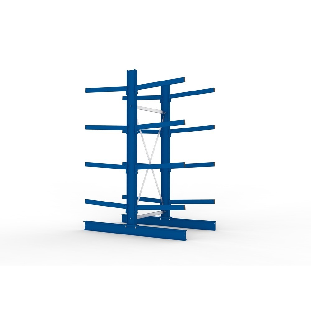 N° de l'image du produit 4 : Module de base de rayonnage cantilever META, double accès, capacité de charge par bras 250 kg, H x l x P 2 500 x 1 103 x 1 840 mm