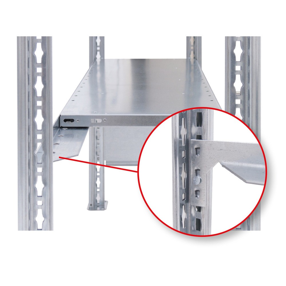 Número de imagen del producto 3: Travesaño longitudinal para estantería de cargas pequeñas SCHULTE, galvanizado, anchura 1.300 mm, para balda MULTIplus250/330