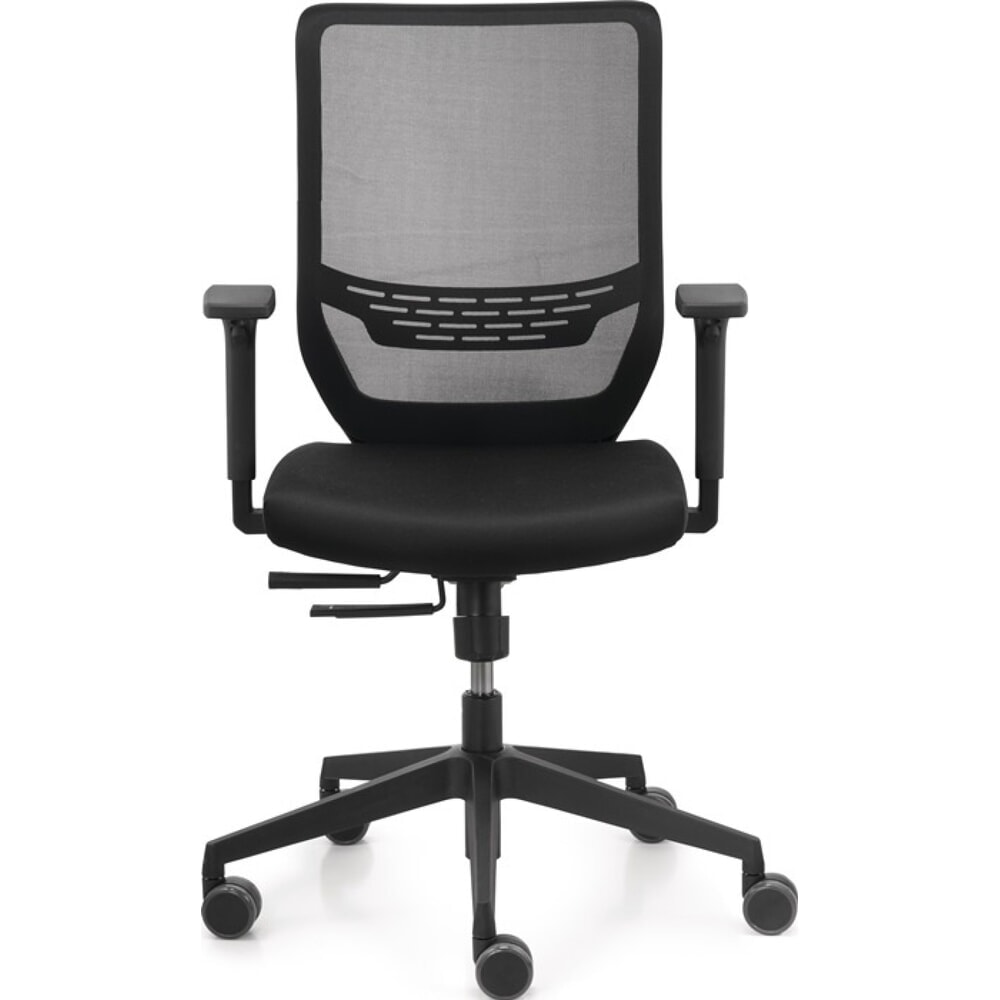 N° de l'image du produit 2 : Siège de bureau pivotant TREND OFFICE Mesh, noir 410-520 mm, accoudoirs, réglable en largeur et en hauteur, avec système synchrone