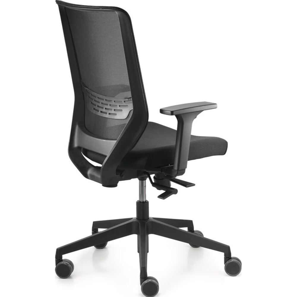 N° de l'image du produit 3 : Siège de bureau pivotant TREND OFFICE Mesh, noir 410-520 mm, accoudoirs, réglable en largeur et en hauteur, avec système synchrone