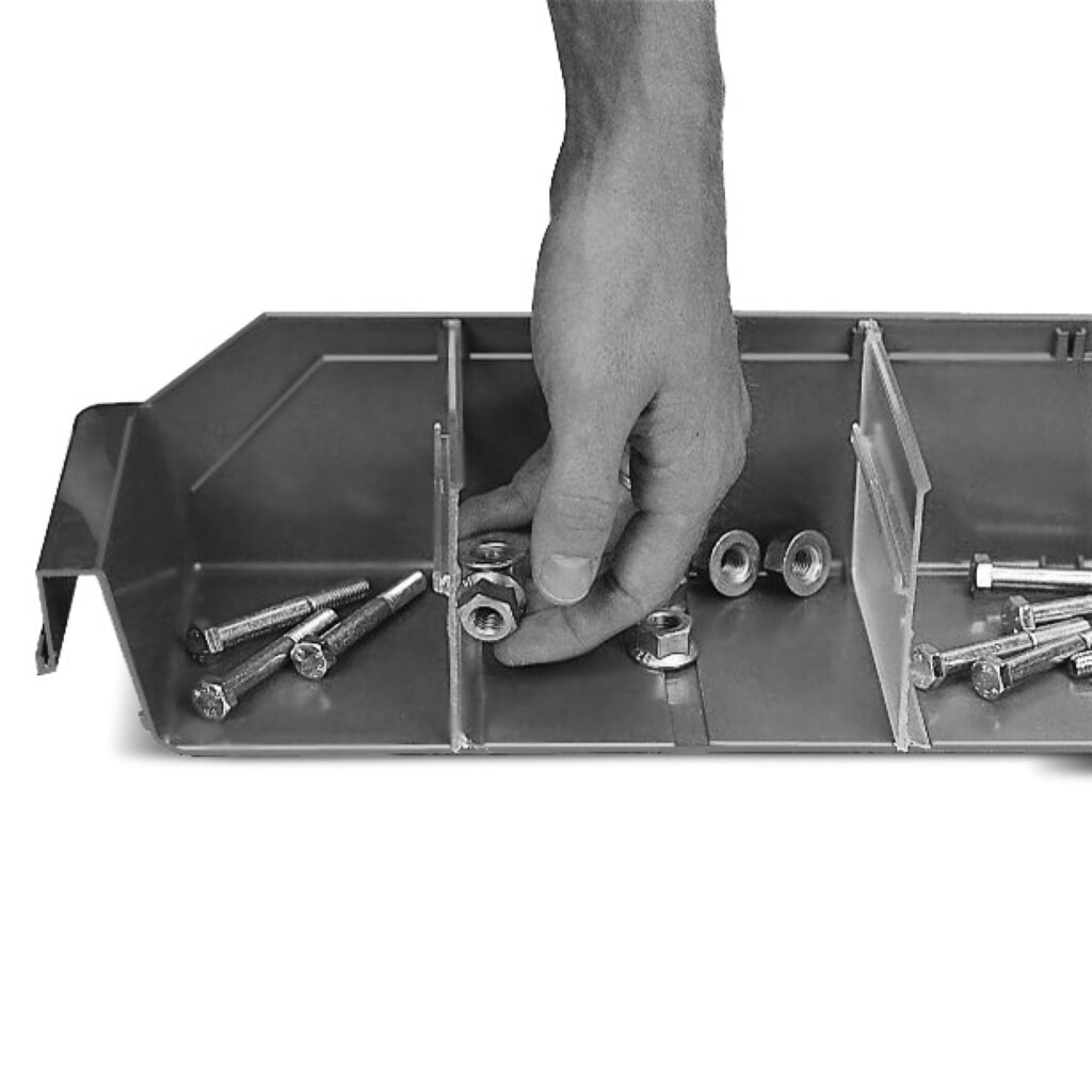 Produktabbildung: STEMO Trennplatten für Regalkästen mit Sichtöffnung, BxH 240 x 95 mm