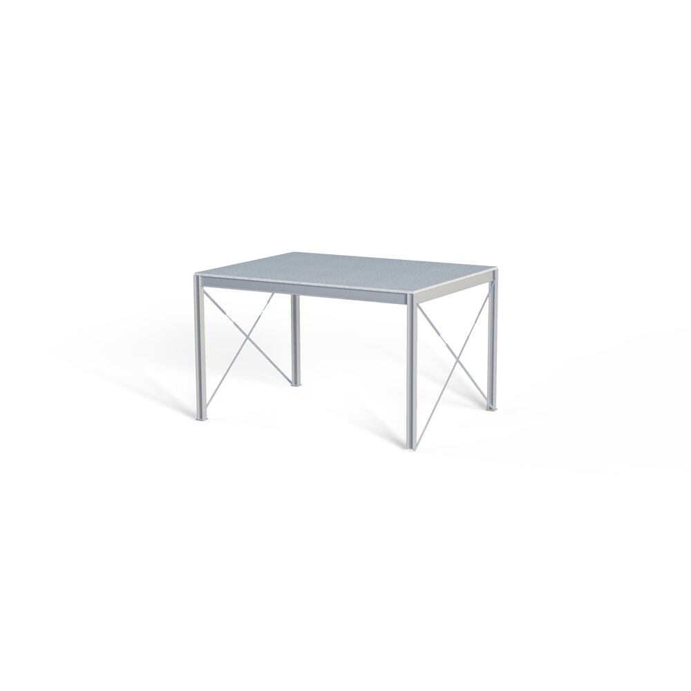 Produktabbildung Nr. 3: Treppenpodest für Lagerbühnen-Modulsystem, Austritt links, lichtgrau