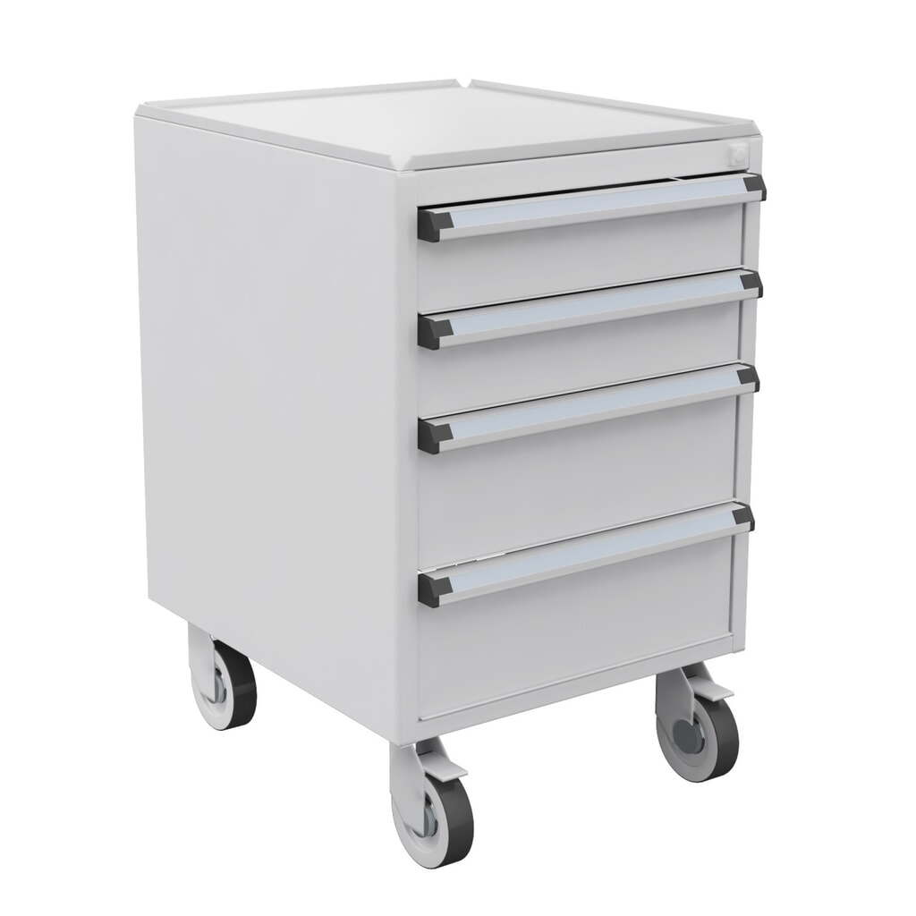 Produktabbildung: TRESTON Schubladenblock 45/56-2 Standard, ESD, HxBxT 700 x 450 x 520 mm, Schubladen: 2x 100 mm, 2x 150 mm, mit Rollen