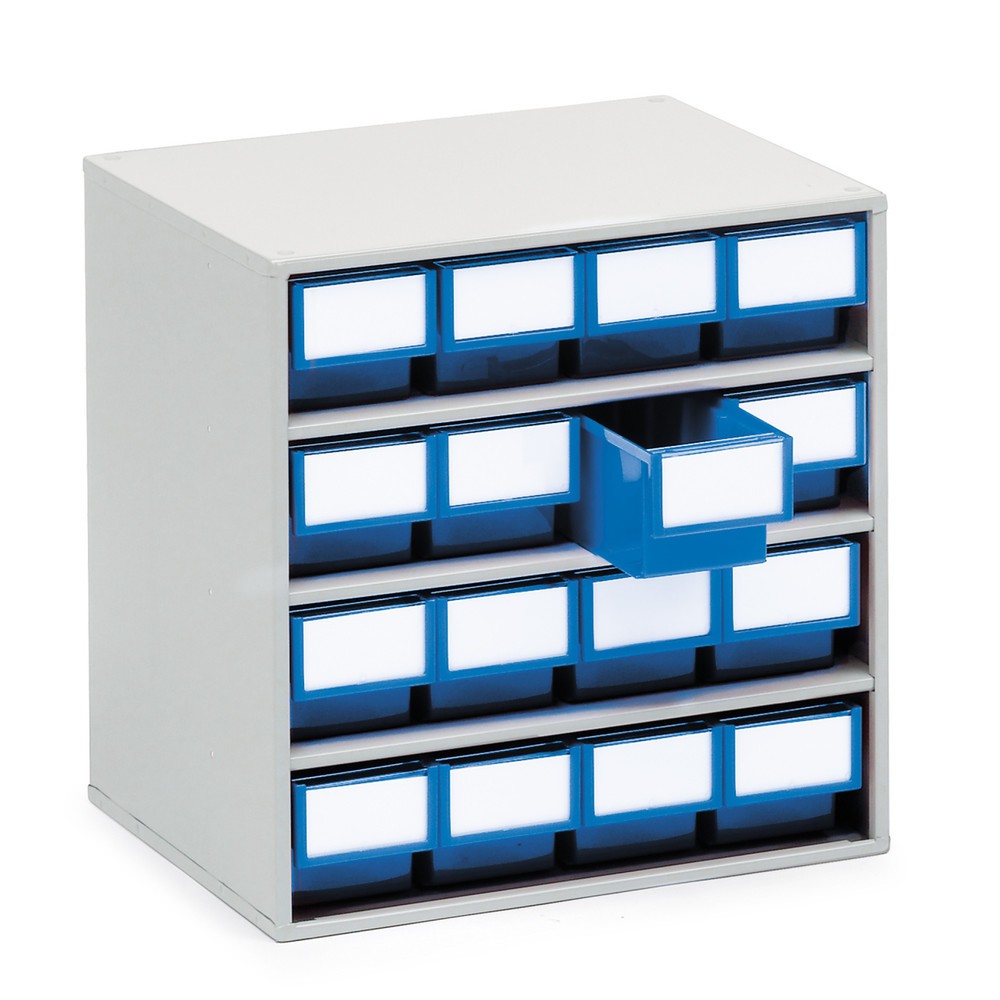 Produktabbildung Nr. 1: TRESTON Schubladenmagazin, 16 Schubladen, Tiefe 300 mm, blau