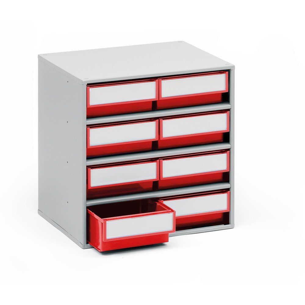 Produktabbildung Nr. 1: TRESTON Schubladenmagazin, 8 Schubladen, Tiefe 300 mm, rot
