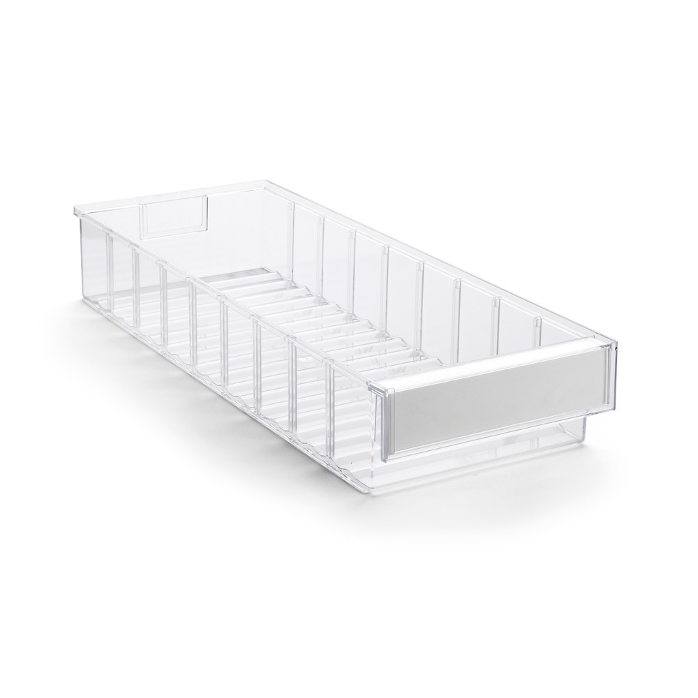Produktabbildung: TRESTON Sichtlagerkasten aus Polystyrol, inkl. Etiketten, HxBxT 82 x 186 x 500 mm