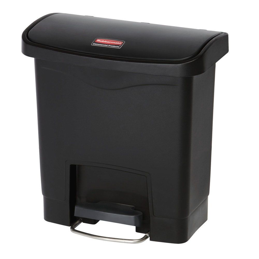 Produktabbildung Nr. 1: Tret-Abfallbehälter Rubbermaid Slim Jim® mit Pedal an der Breitseite, Kunststoff, 30 l, schwarz