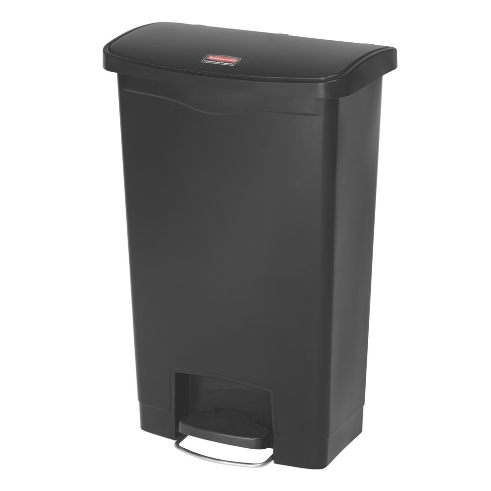 Produktabbildung Nr. 1: Tret-Abfallbehälter Rubbermaid Slim Jim® mit Pedal an der Breitseite, Kunststoff, 90 l, schwarz