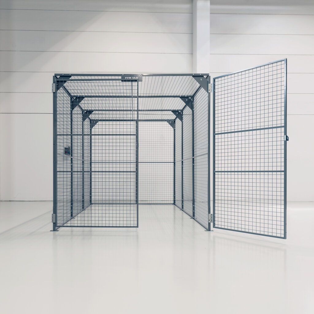 TROAX® Lagerbox , lackiert, HxBxL 2.200 x 2.200 x 1.200 mm Produktabbildung: TROAX® Lagerbox , lackiert, HxBxL 2.200 x 2.200 x 1.200 mm