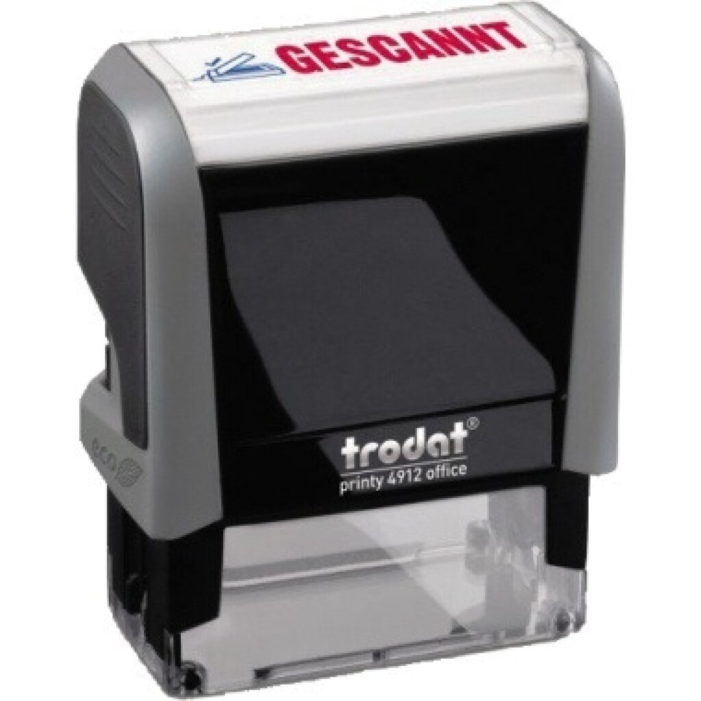 Produktabbildung: trodat Textstempel Printy 4912 128725 GESCANNT 47x18mm blau/rot