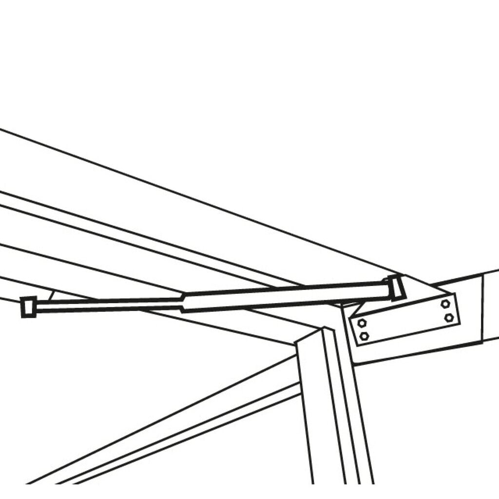 Produktabbildung Nr. 2: Türfeststeller, bei geöffneter einflügeliger Tür für FLADAFI® Materialcontainer/SAFE Tank Gefahrstoffcontainer