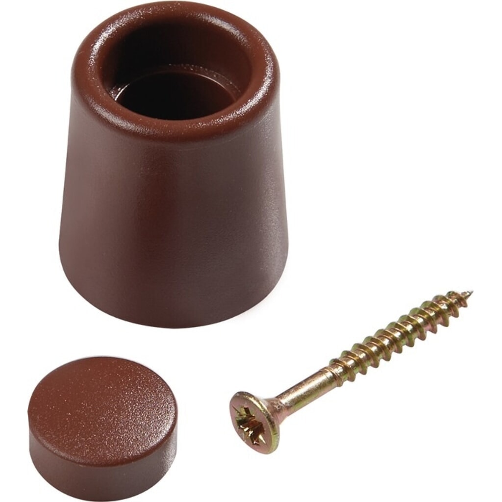 Türpuffer, braun, Ø 29 mm Höhe 35 mm, Dübelmontage Produktabbildung: Türpuffer, braun, Ø 29 mm Höhe 35 mm, Dübelmontage