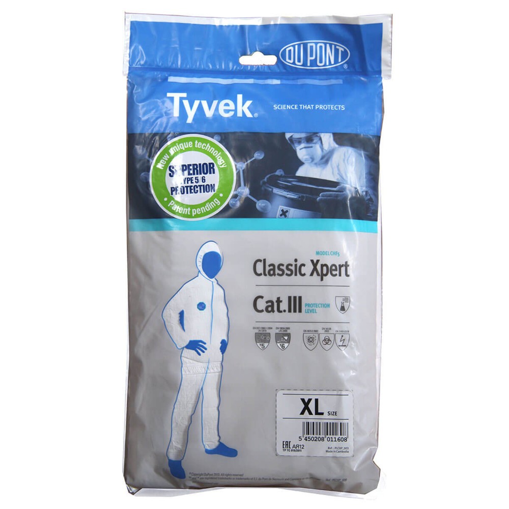 Produktabbildung: TYVEK-Overall 500 XPERT mit Kapuze, Größe L - (54/56)
